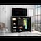 Tuhome Letna Double Door Cabinet Dresser, 2 Drawers, 4 Interior Shelves, 3 Cabinets With Door, Rod, Black CLW6470 - alternate 1